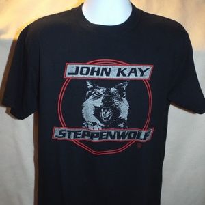 Mens John Kay Steppenwolf Black Band T-Shirt